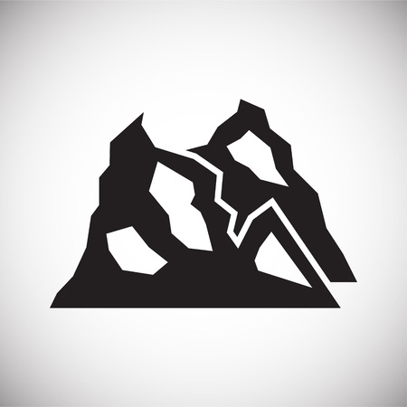 Mountain icon on background for graphic and web design. Simple vector sign. Internet concept symbol for website button or mobile app.のイラスト素材