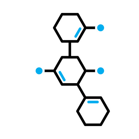 Molecule icon on background for graphic and web design. Simple vector sign. Internet concept symbol for website button or mobile app.のイラスト素材