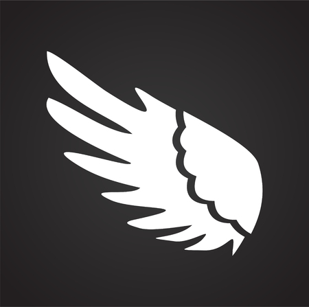 Wing icon on white background for graphic and web design. Simple vector sign. Internet concept symbol for website button or mobile app.のイラスト素材