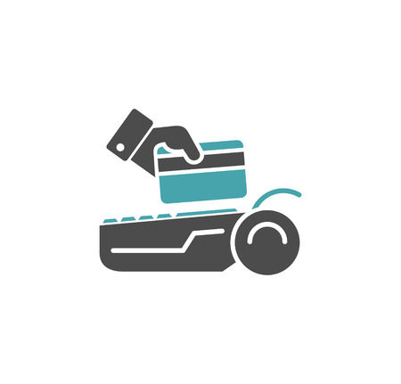 Pos terminal icon on background for graphic and web design. Simple illustration. Internet concept symbol for website button or mobile app.のイラスト素材