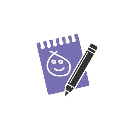 Writing related icon on background for graphic and web design. Simple illustration. Internet concept symbol for website button or mobile app.のイラスト素材