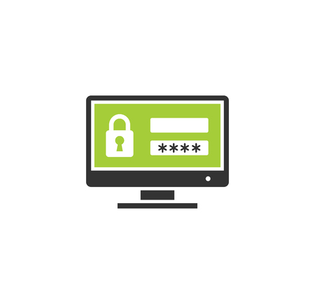 Password related icon on background for graphic and web design. Simple illustration. Internet concept symbol for website button or mobile app.のイラスト素材