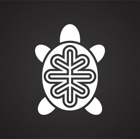Sea turtle icon on background for graphic and web design. Simple illustration. Internet concept symbol for website button or mobile app.のイラスト素材