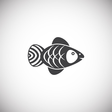 Fish icon on background for graphic and web design. Simple illustration. Internet concept symbol for website button or mobile app.のイラスト素材
