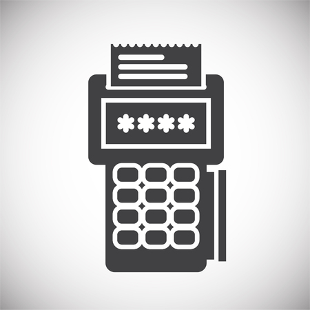 Pos terminal icon on background for graphic and web design. Simple illustration. Internet concept symbol for website button or mobile app.のイラスト素材