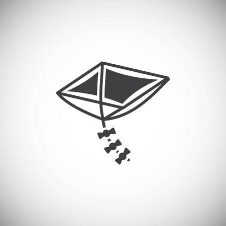 Kite icon on black background for graphic and web design. Simple vector sign. Internet concept symbol for website button or mobile appのイラスト素材