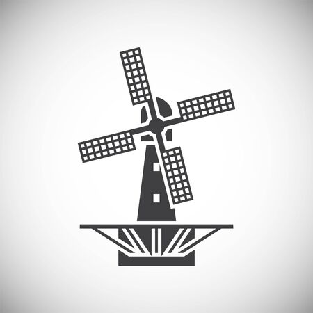 Wind mill icon on background for graphic and web design. Simple illustration. Internet concept symbol for website button or mobile appのイラスト素材