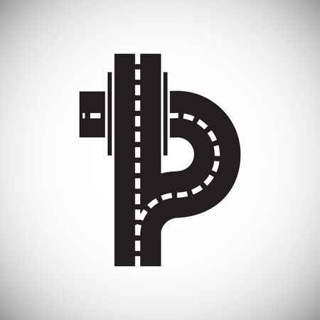 Road icon on background for graphic and web design. Simple illustration. Internet concept symbol for website button or mobile appのイラスト素材