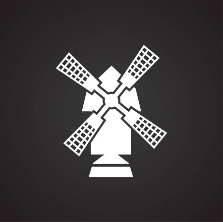 Wind mill icon on background for graphic and web design. Simple illustration. Internet concept symbol for website button or mobile appのイラスト素材