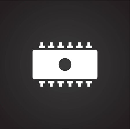 Computer chip related icon on background for graphic and web design. Simple illustration. Internet concept symbol for website button or mobile appのイラスト素材