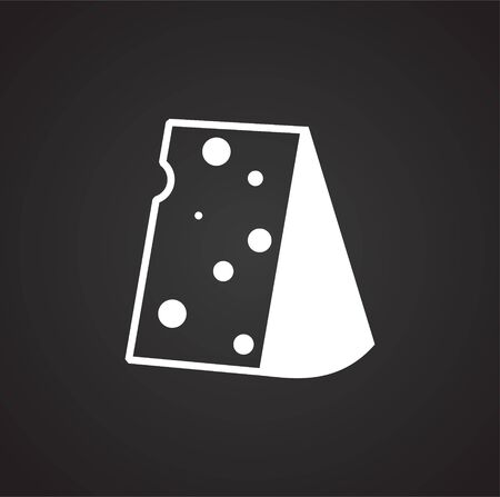 Cheese related icon on background for graphic and web design. Simple illustration. Internet concept symbol for website button or mobile appのイラスト素材