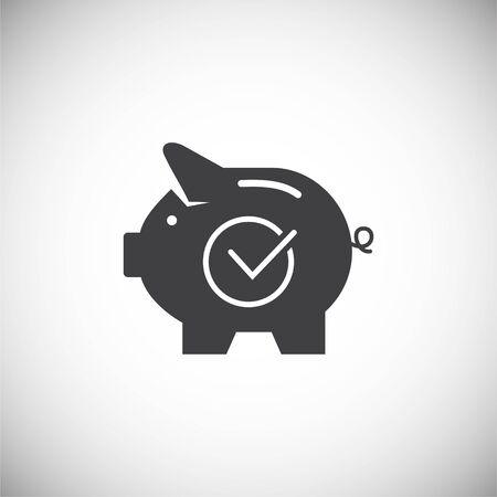 Piggy bank icon on background for graphic and web design. Simple illustration. Internet concept symbol for website button or mobile app.のイラスト素材