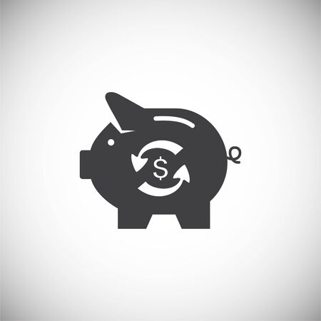 Piggy bank icon on background for graphic and web design. Simple illustration. Internet concept symbol for website button or mobile app.のイラスト素材