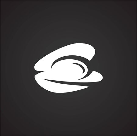 Seafood related icon on background for graphic and web design. Simple illustration. Internet concept symbol for website button or mobile appのイラスト素材