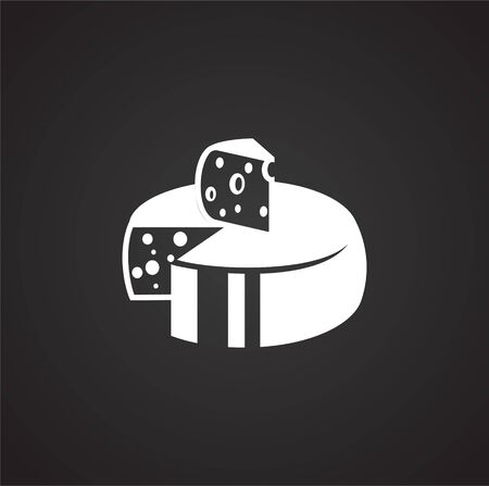 Cheese related icon on background for graphic and web design. Simple illustration. Internet concept symbol for website button or mobile appのイラスト素材