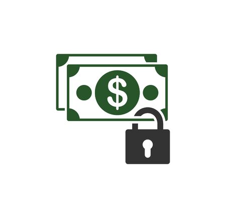 Money security related icon on background for graphic and web design. Simple illustration. Internet concept symbol for website button or mobile appのイラスト素材