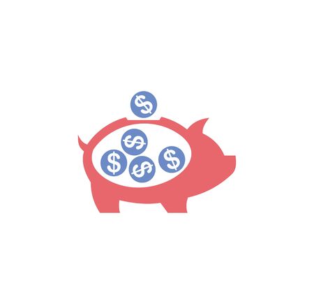 Piggy bank icons set icon on background for graphic and web design. Simple illustration. Internet concept symbol for website button or mobile appのイラスト素材