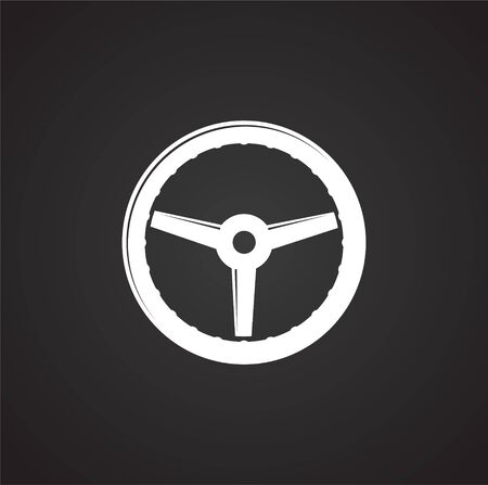 Steering wheel icon on background for graphic and web design. Simple illustration. Internet concept symbol for website button or mobile appのイラスト素材