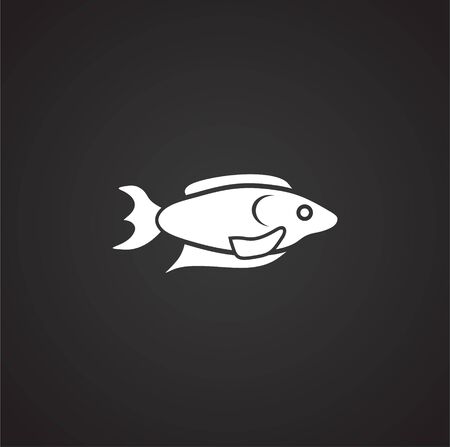 Fish related icon on background for graphic and web design. Simple illustration. Internet concept symbol for website button or mobile appのイラスト素材