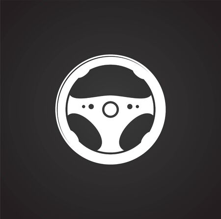 Steering wheel icon on background for graphic and web design. Simple illustration. Internet concept symbol for website button or mobile appのイラスト素材