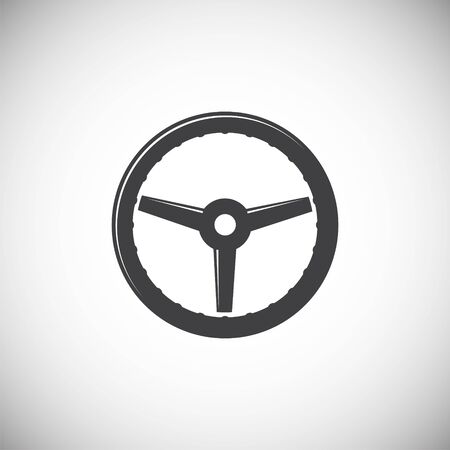 Steering wheel icon on background for graphic and web design. Simple illustration. Internet concept symbol for website button or mobile appのイラスト素材
