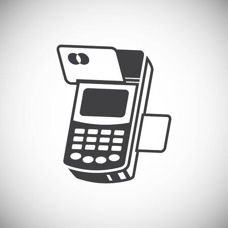 Pos terminal icon on background for graphic and web design. Simple illustration. Internet concept symbol for website button or mobile appのイラスト素材