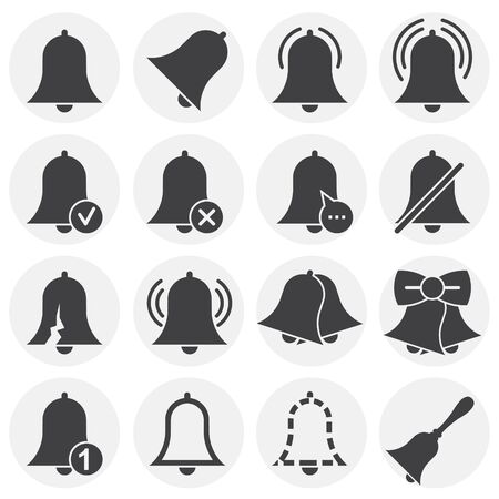 Bell icons set on background for graphic and web design. Simple illustration. Internet concept symbol for website button or mobile appのイラスト素材