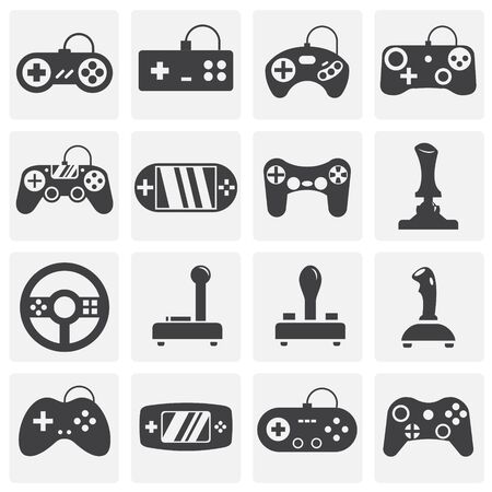 Joystick icons set on background for graphic and web design. Simple illustration. Internet concept symbol for website button or mobile appのイラスト素材