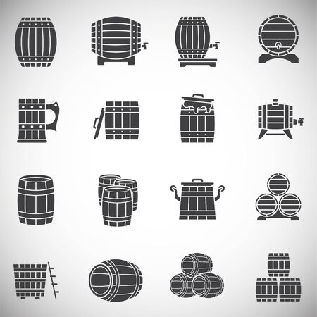 Barrel icons set on background for graphic and web design. Simple illustration. Internet concept symbol for website button or mobile appのイラスト素材