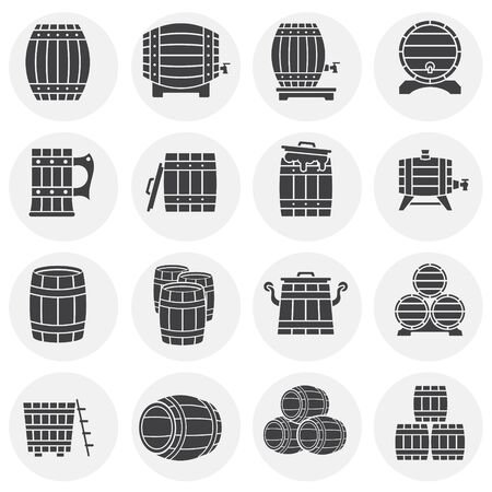 Barrel icons set on background for graphic and web design. Simple illustration. Internet concept symbol for website button or mobile appのイラスト素材