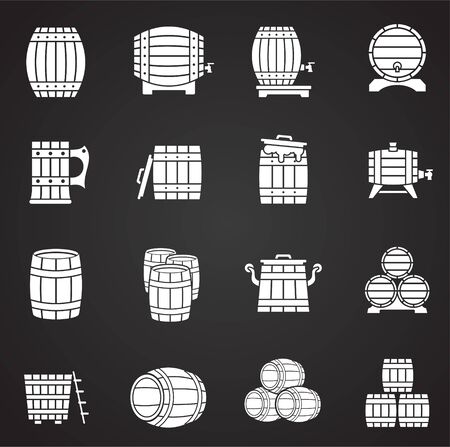 Barrel icons set on background for graphic and web design. Simple illustration. Internet concept symbol for website button or mobile appのイラスト素材