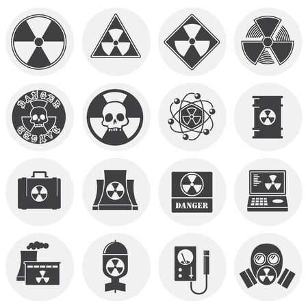 Radiation related icons set on background for graphic and web design. Simple illustration. Internet concept symbol for website button or mobile appのイラスト素材