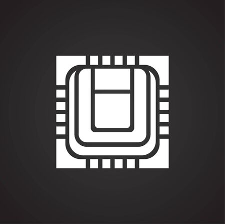 Computer chip related icon on background for graphic and web design. Simple illustration. Internet concept symbol for website button or mobile appのイラスト素材