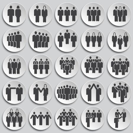 Business people related icons set on background for graphic and web design. Simple illustration. Internet concept symbol for website button or mobile appのイラスト素材