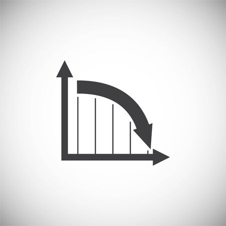 Down chart icon on background for graphic and web design. Simple illustration. Internet concept symbol for website button or mobile appのイラスト素材