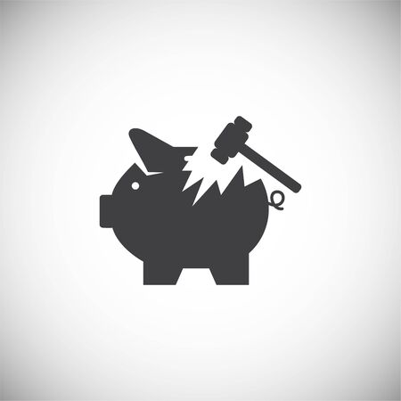 Piggy bank icon on background for graphic and web design. Simple illustration. Internet concept symbol for website button or mobile app.のイラスト素材