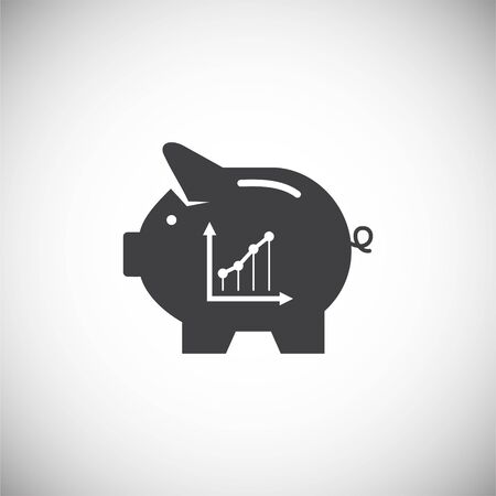 Piggy bank icon on background for graphic and web design. Simple illustration. Internet concept symbol for website button or mobile app.のイラスト素材