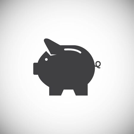 Piggy bank icon on background for graphic and web design. Simple illustration. Internet concept symbol for website button or mobile app.のイラスト素材
