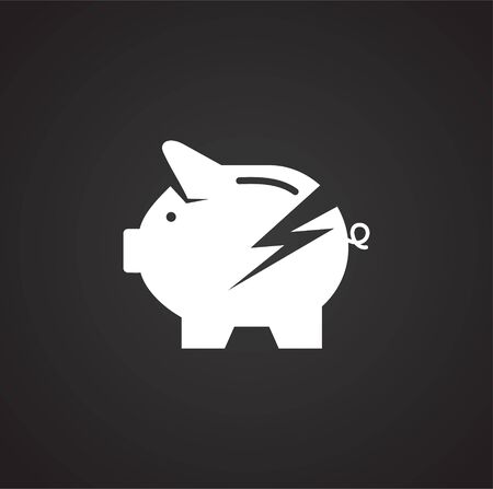 Piggy bank icon on background for graphic and web design. Simple illustration. Internet concept symbol for website button or mobile app.のイラスト素材