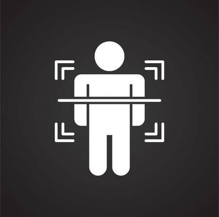 Body scan related icon on background for graphic and web design. Simple illustration. Internet concept symbol for website button or mobile appのイラスト素材
