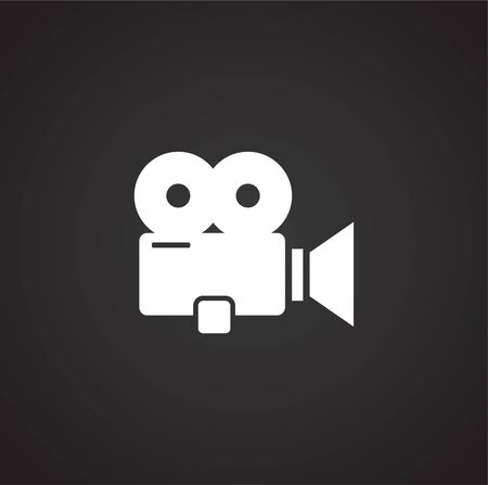 Cinema camera related icon on background for graphic and web design. Simple illustration. Internet concept symbol for website button or mobile appのイラスト素材