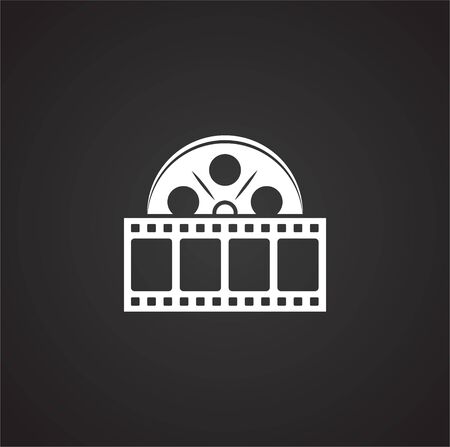 Film strip related icon on background for graphic and web design. Simple illustration. Internet concept symbol for website button or mobile appのイラスト素材