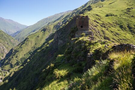 Mutso. Ruins of Mutso village in Khevsureti region, Georgia, Caucasus.の写真素材