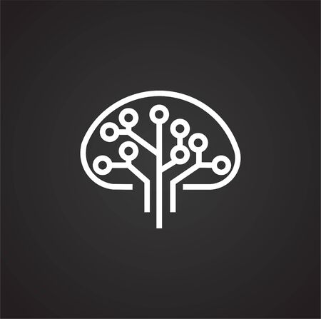 AI icon on background for graphic and web design. Simple illustration. Internet concept symbol for website button or mobile appのイラスト素材