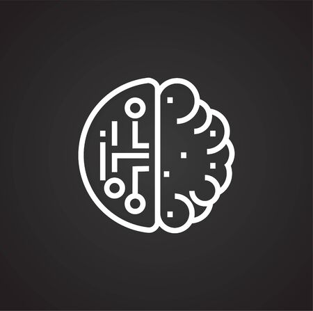AI icon on background for graphic and web design. Simple illustration. Internet concept symbol for website button or mobile appのイラスト素材