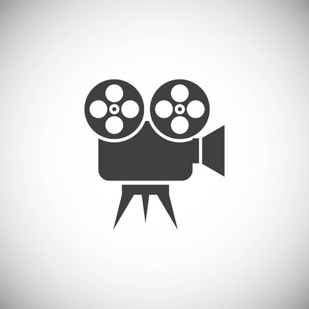 Cinema camera related icon on background for graphic and web design. Simple illustration. Internet concept symbol for website button or mobile appのイラスト素材