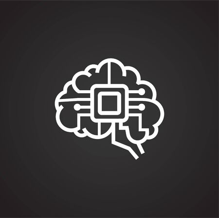 AI icon on background for graphic and web design. Simple illustration. Internet concept symbol for website button or mobile appのイラスト素材