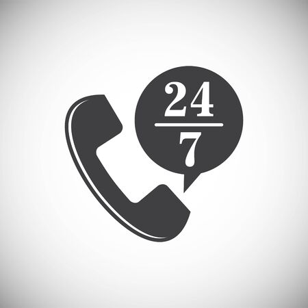 24/7 Service related icon on background for graphic and web design. Simple illustration. Internet concept symbol for website button or mobile appのイラスト素材