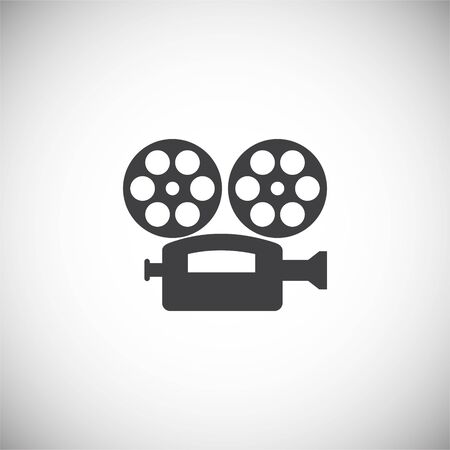 Cinema camera related icon on background for graphic and web design. Simple illustration. Internet concept symbol for website button or mobile appのイラスト素材