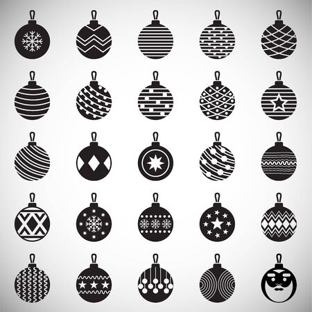 Christmas tree balls icons set on white background for graphic and web design. Simple vector sign. Internet concept symbol for website button or mobile appのイラスト素材